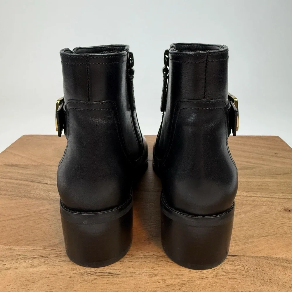 New Womens Cole Haan Thayer Buckle Ankle Black Boots Shoes Size 6 B‎